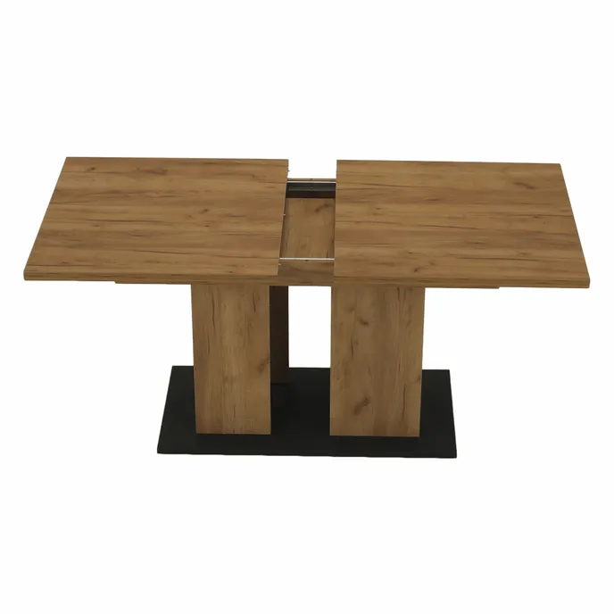 Masa dining FIDEL, stejar kraft auriu / grafit gri