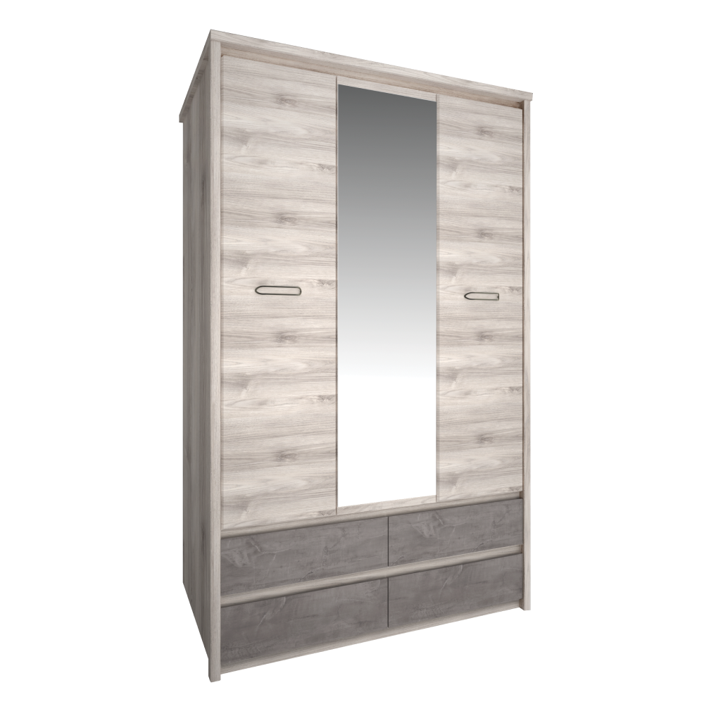 Dulap cu oglinda 3D4S JESI NEW, castan Nairobi/onix