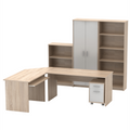 Ansamblu de birou JOHAN 2 NEW, stejar sonoma/alb