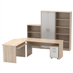 Ansamblu de birou JOHAN 2 NEW, stejar sonoma/alb