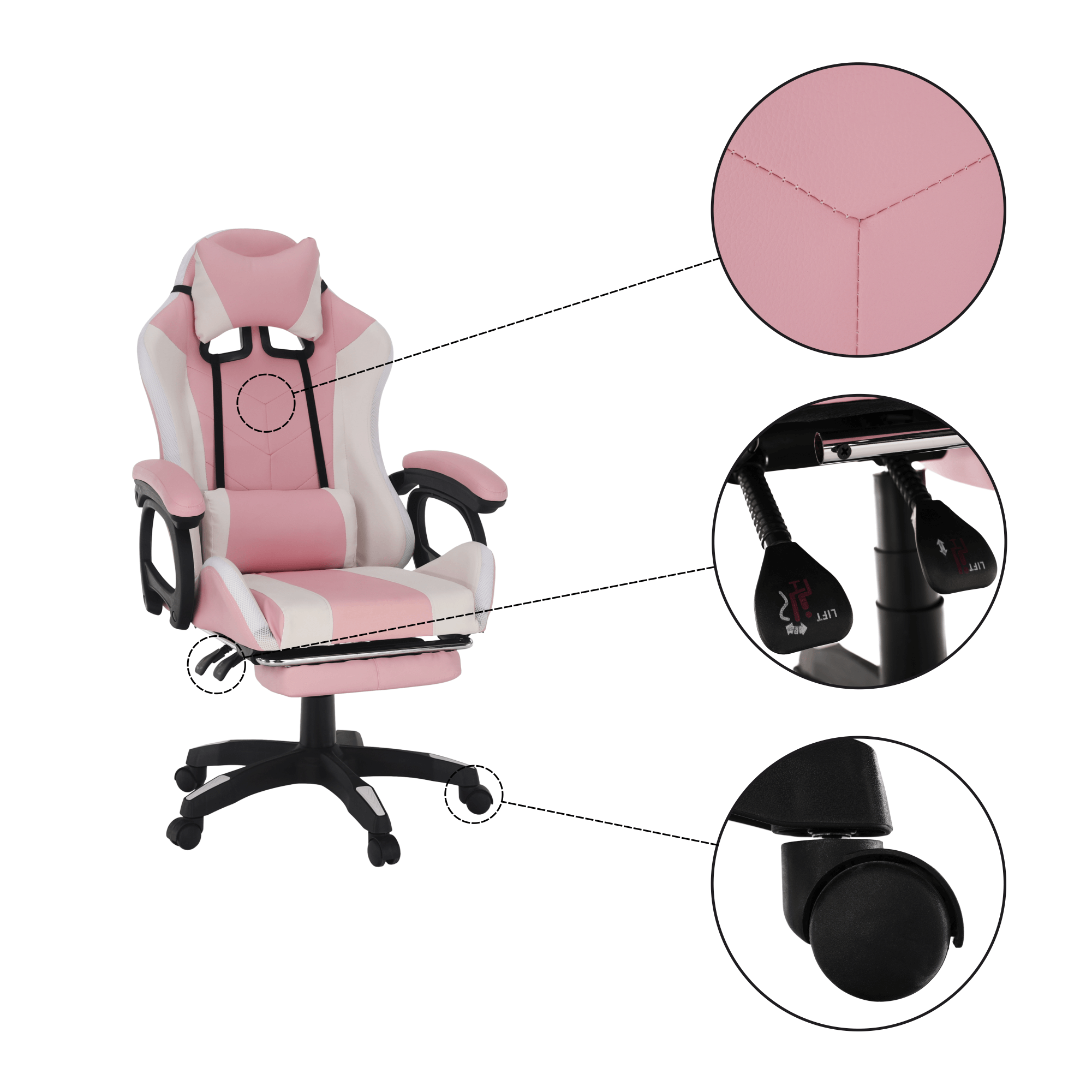 Scaun de birou/joc, cu iluminare LED RGB, JOVELA