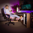 Scaun de birou/joc, cu iluminare LED RGB, JOVELA