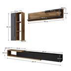 Ansamblu living KALVADOS 2, stejar Tacho/antracit