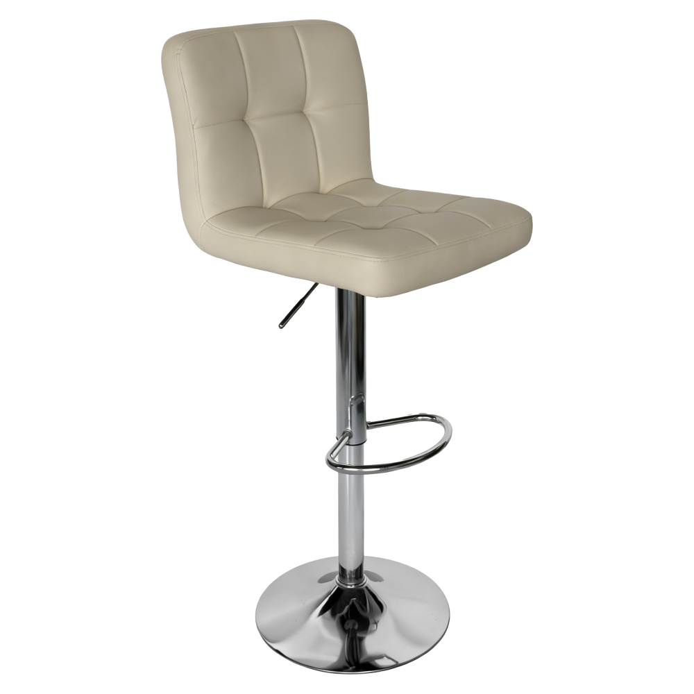 Scaun bar KANDY 2 NEW, piele ecologica bej/crom