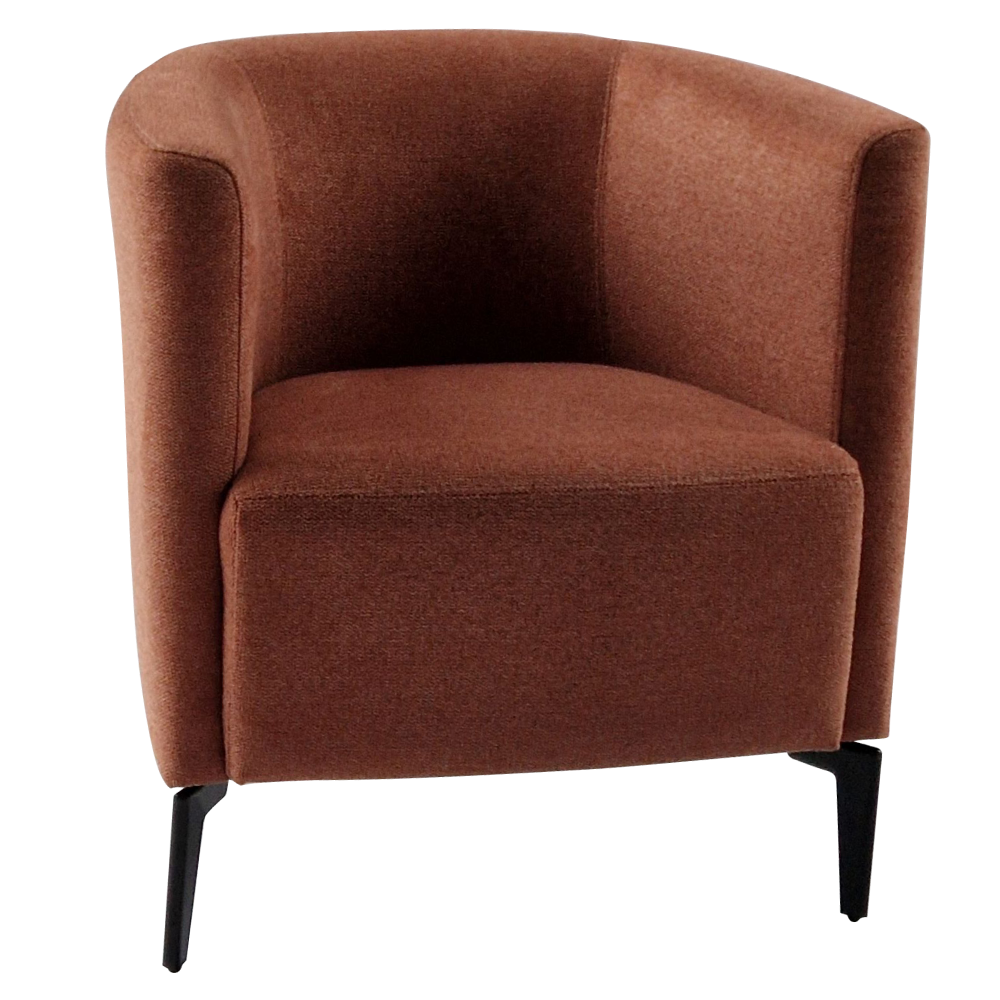 Fotoliu de design KAPY, teracota/negru