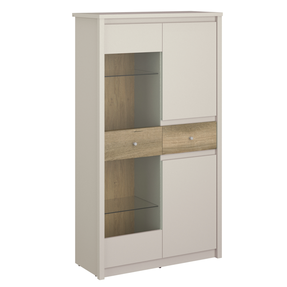 Vitrina KAROS 2D1W1S, casmir/stejar evoke