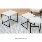 Masuta de cafea KASTLER, alb mat / negru