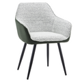 Fotoliu de design KATRIEL, verde/melir gri deschis/negru