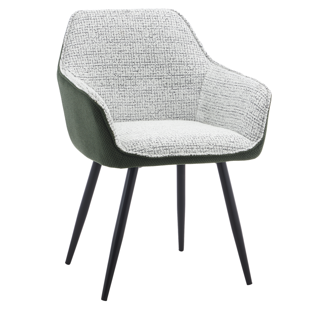 Fotoliu de design KATRIEL, verde/melir gri deschis/negru