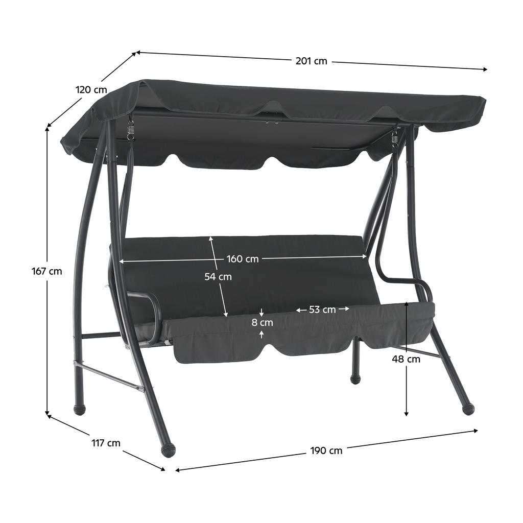 Leagan de gradina KEMI, gri