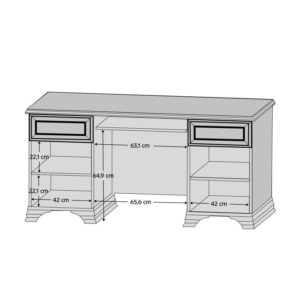Birou PC KENTAK, alb
