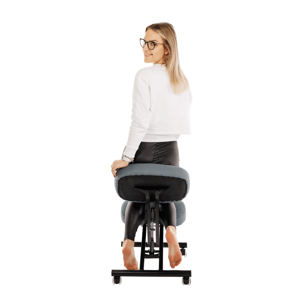 Scaun kneeling KILIAN, gri deschis / negru