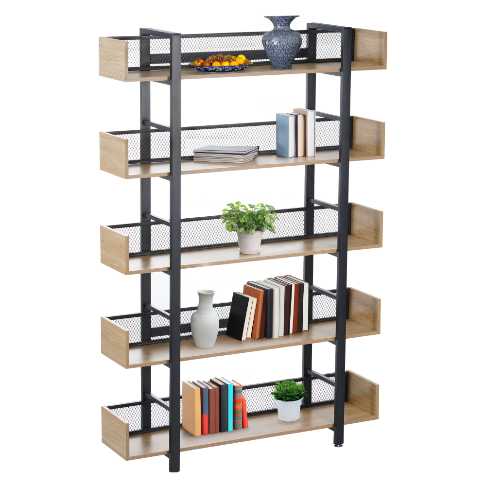 Raft cu 5 polite KILIS NEW TIP 2, stejar/negru