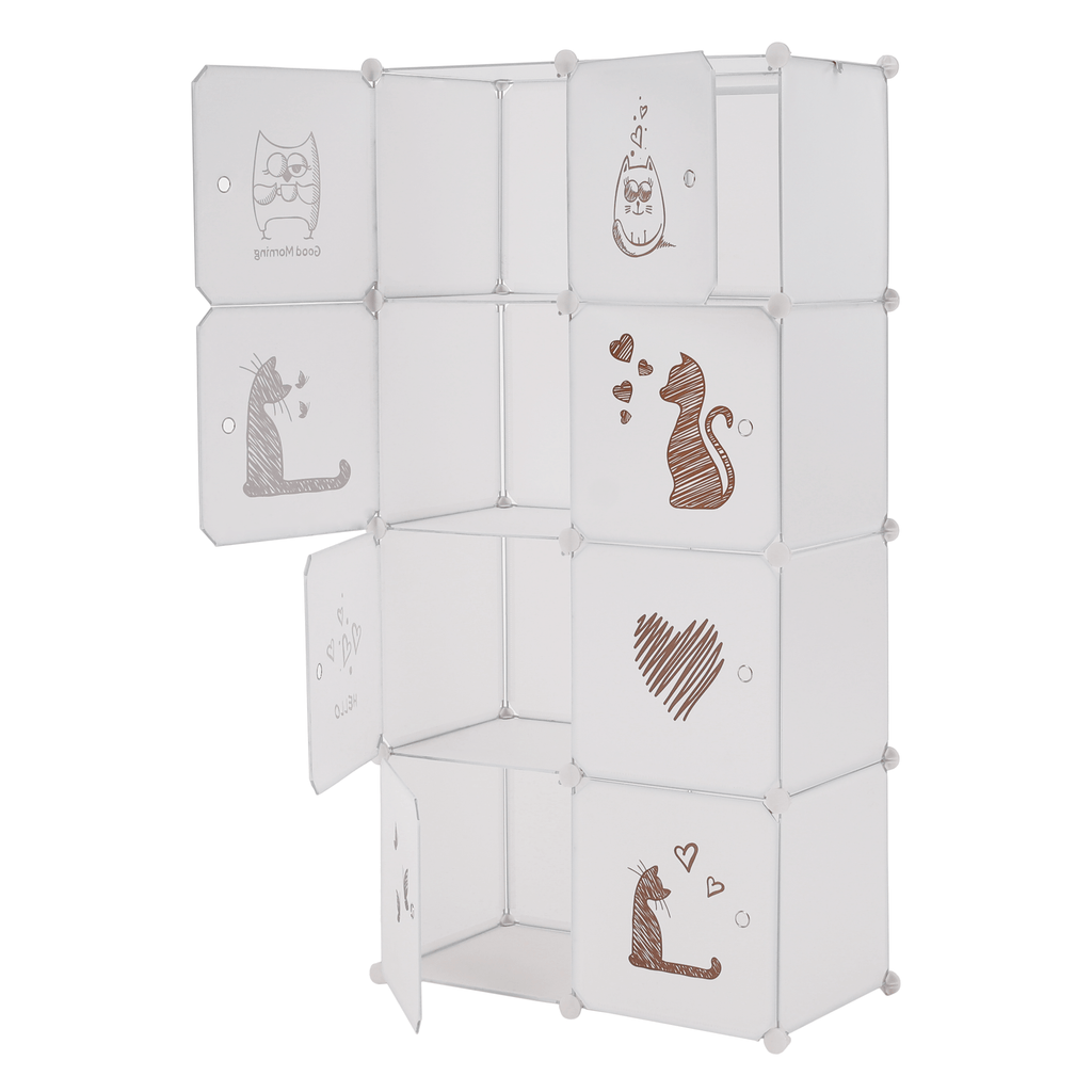 Dulap modular KIRBY, alb / maro