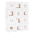 Dulap modular pentru copii KITARO, model alb/maro pentru copii