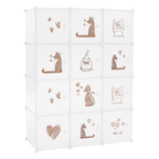 Dulap modular pentru copii KITARO, model alb/maro pentru copii
