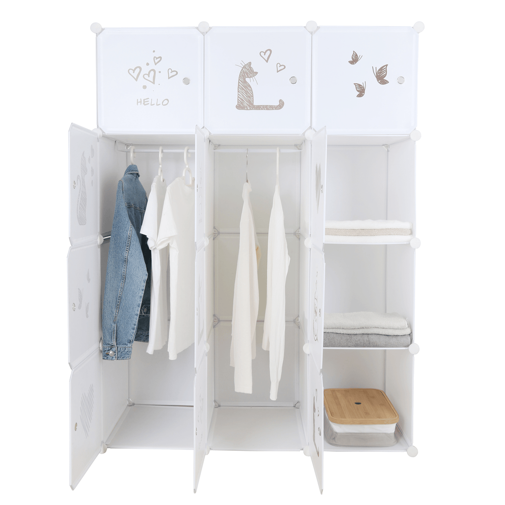 Dulap modular KITARO, alb / maro