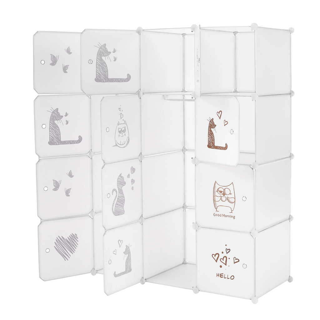 Dulap modular KITARO, alb / maro