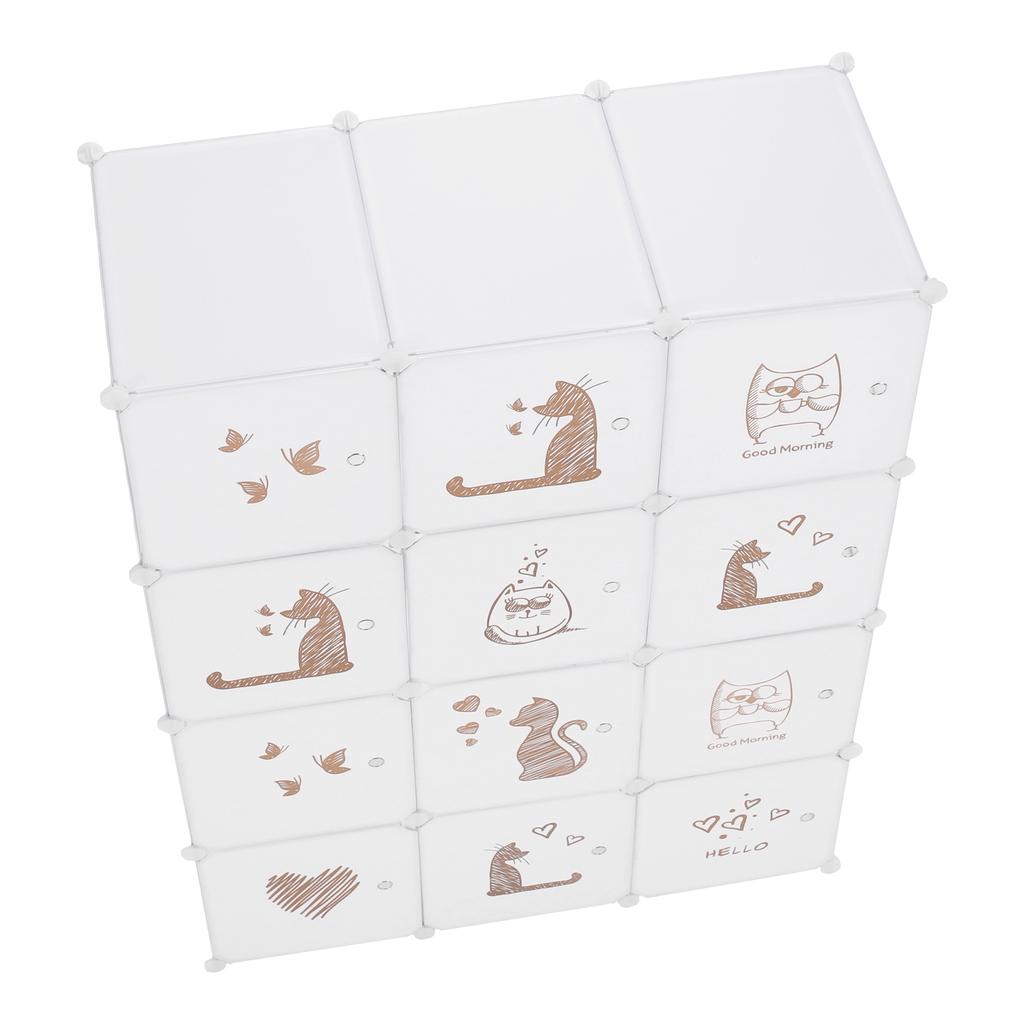 Dulap modular KITARO, alb / maro
