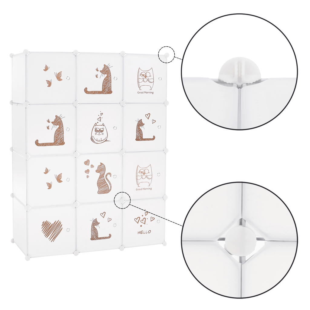 Dulap modular KITARO, alb / maro