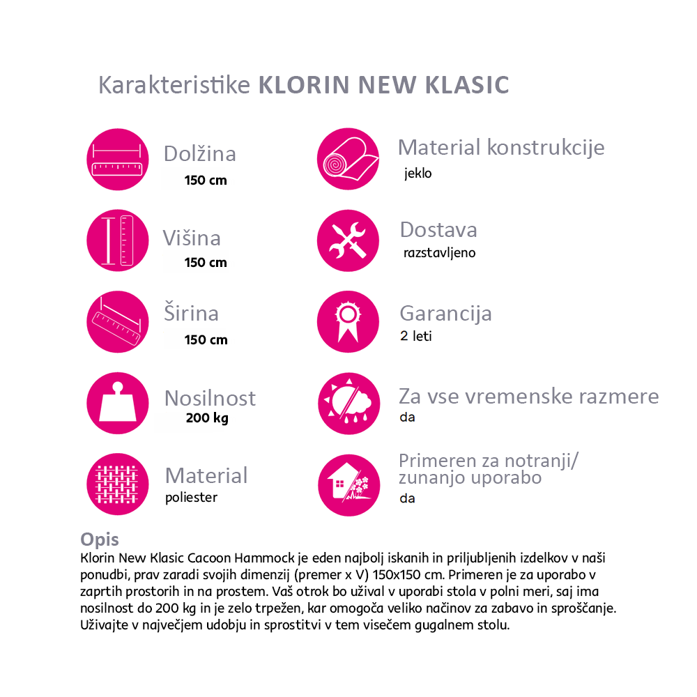 Fotoliu balansoar KLORIN NEW KLASIK, vedere 4