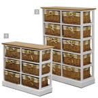 Comoda GINGER, alb / miere