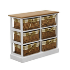 Comoda GINGER 1, alba/miere