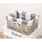 Comoda MANON, gri / alb