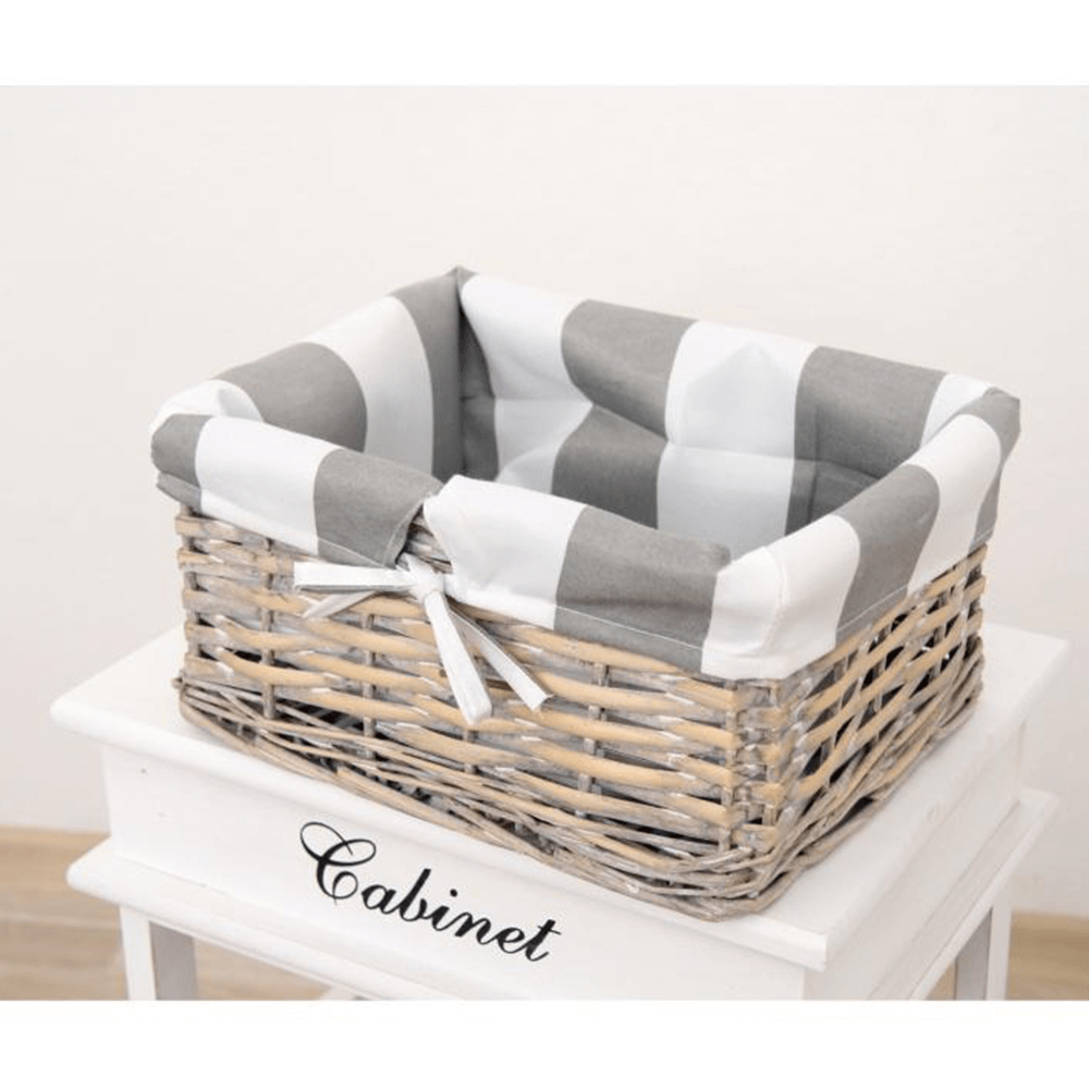 Comoda MANON, gri / alb