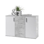 Comoda POPPY 5, alb/ciment