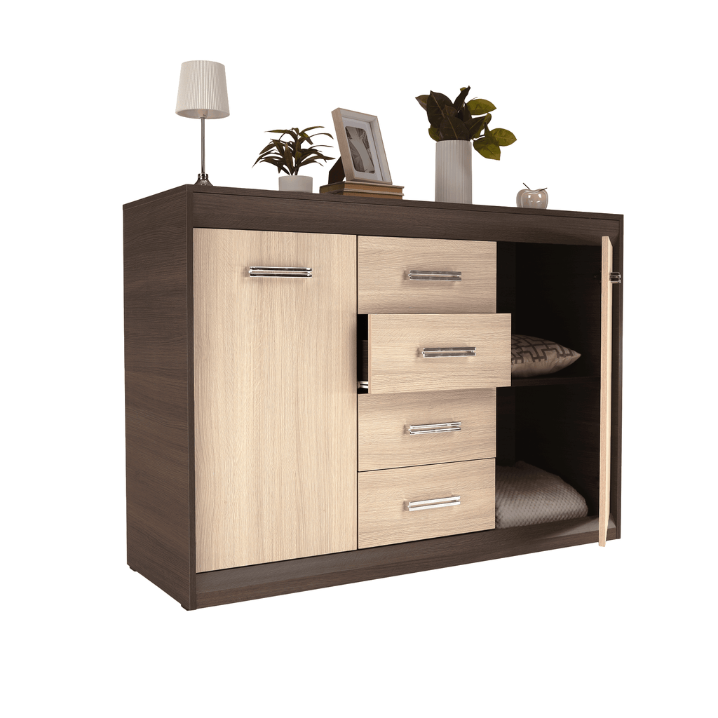 Comoda KORINA, stejar inchis / stejar deschis