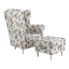 Fotoliu cu taburet ASTRID, material textil rose 18