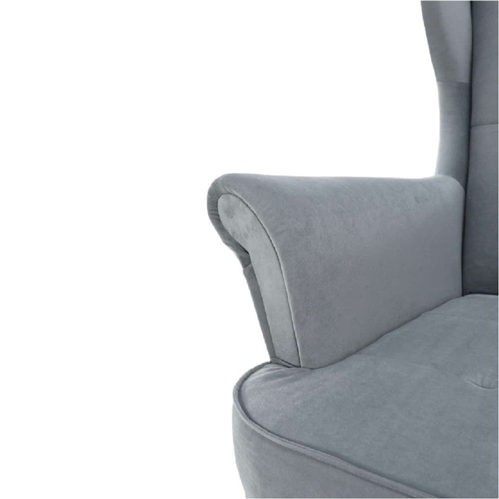 Fotoliu RUFINO, gri deschis / alb
