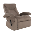 Fotoliu relaxant SUAREZ, cu functie electrica de vibratie, textil gri maronie