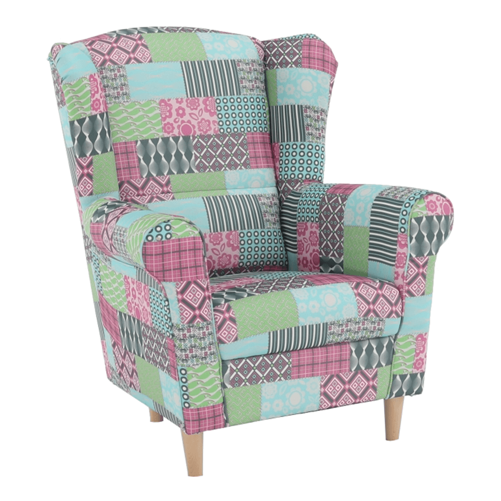 Fotoliu CHARLOT, material textil in stilul patchwork