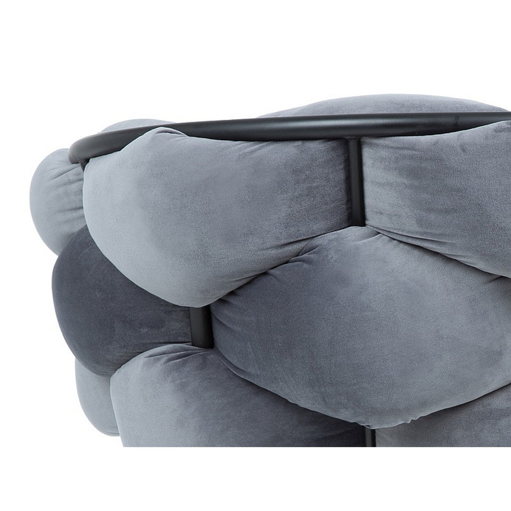 Scaun NORTE, stofa catifelata gri/negru, 76x40x75 cm