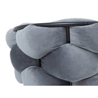 Scaun NORTE, stofa catifelata gri/negru, 76x40x75 cm