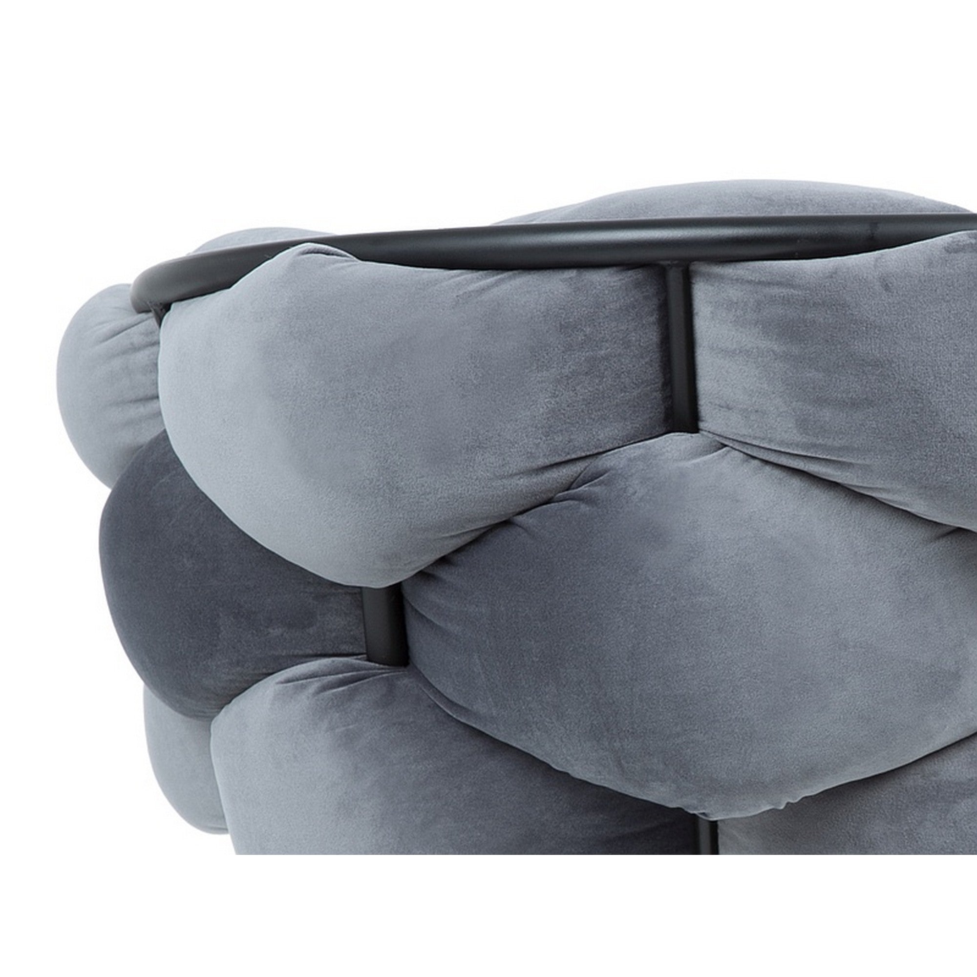 Scaun NORTE, stofa catifelata gri/negru, 76x40x75 cm