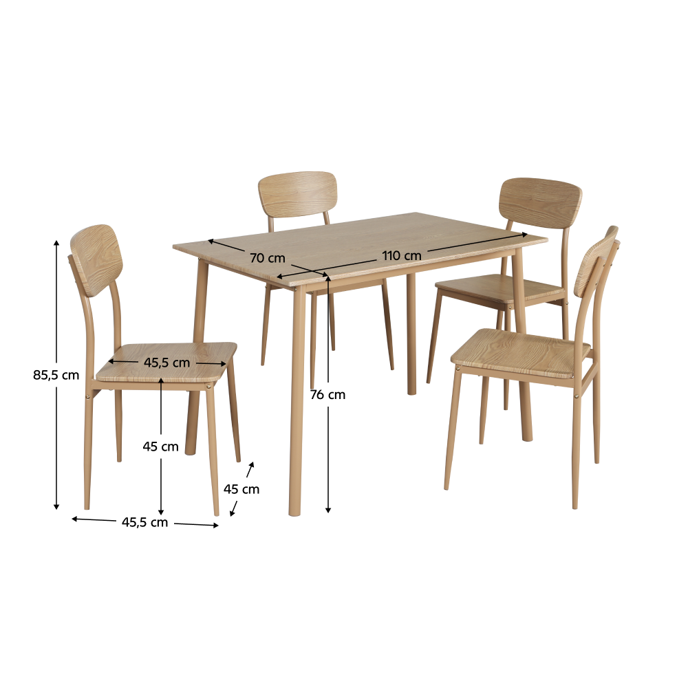 Set dining LAMIR, stejar natural