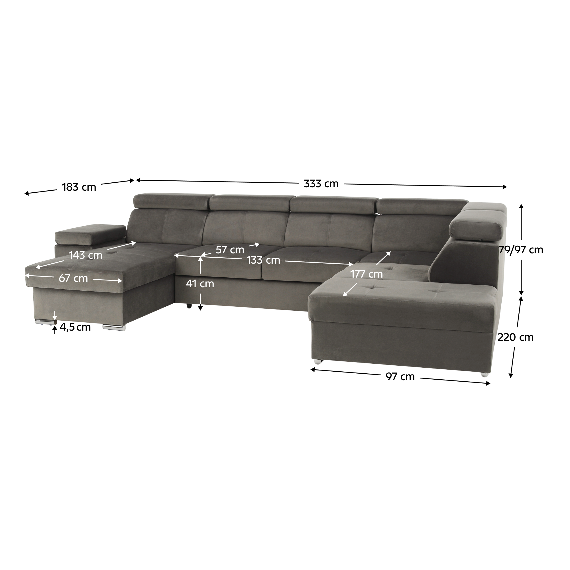 Coltar in forma de U extensibil LAMORA, vedere 4