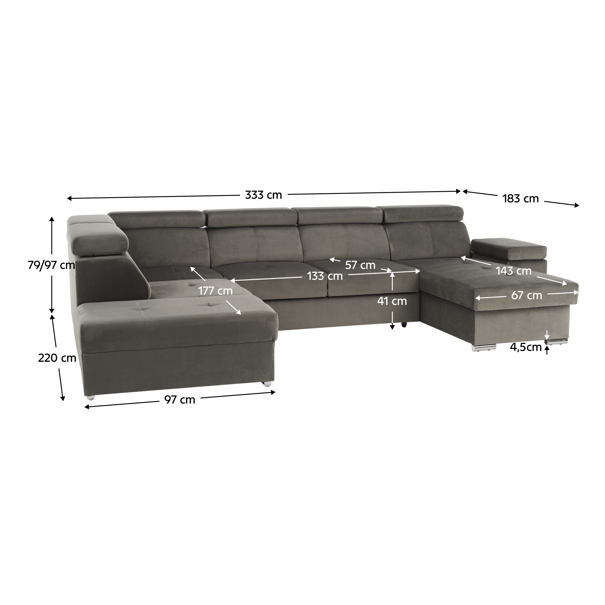 Coltar in forma de U extensibil LAMORA, vedere 7