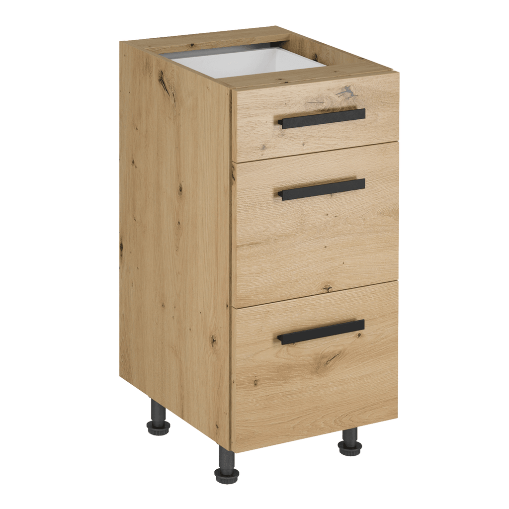 Dulap de jos LANGEN D40S3 U, stejar artizanal, cu maner