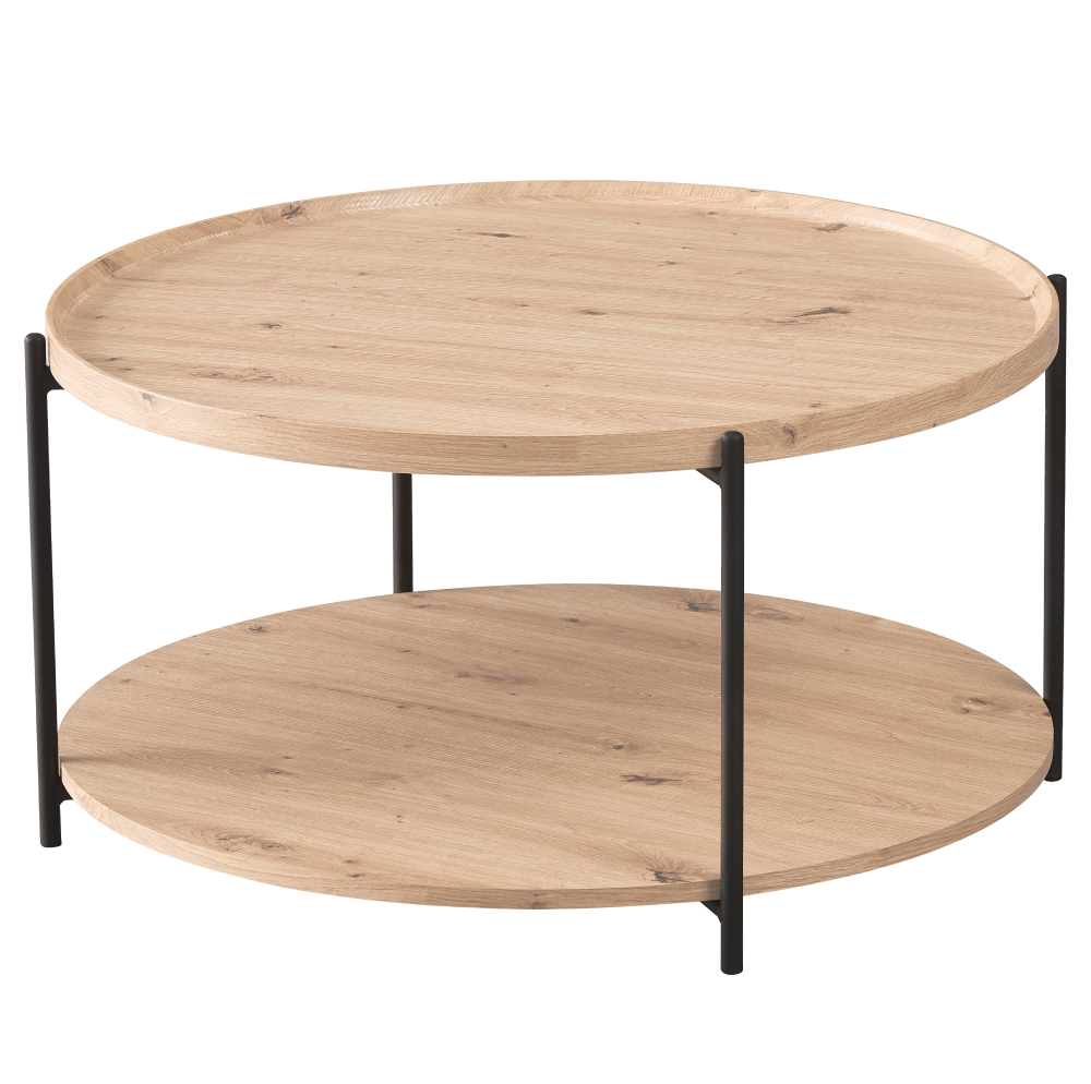 Masuta de cafea LAPIS, stejar artisan/neagra