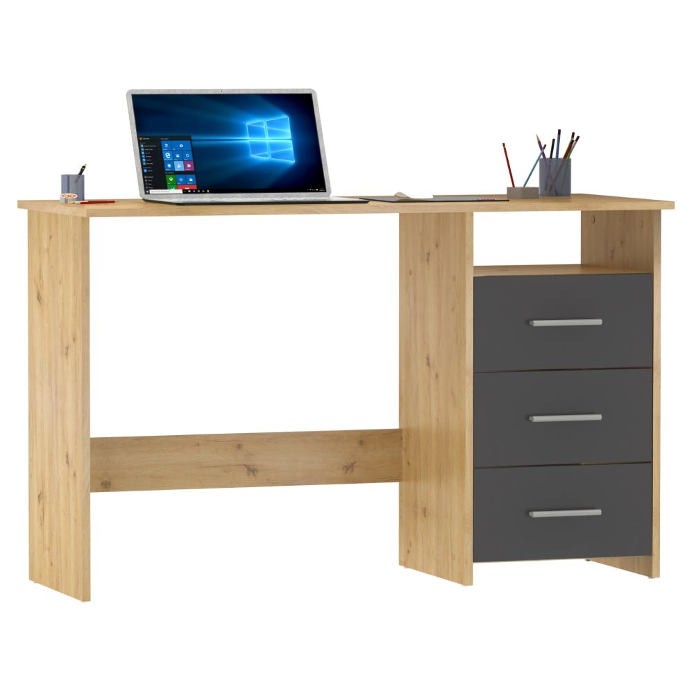 Birou PC LARISTOTE, stejar / grafit