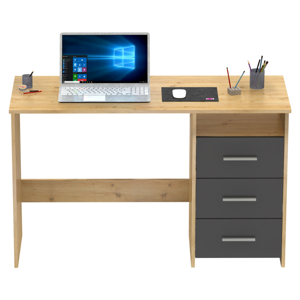 Birou PC LARISTOTE, stejar / grafit