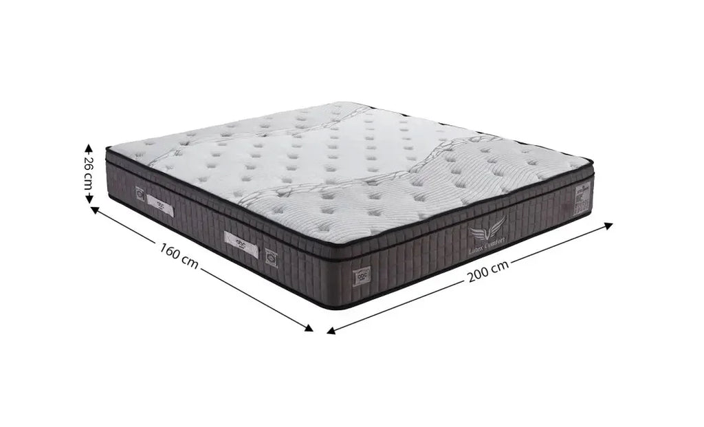 Saltea, alb / gri, 160x200x31 cm, Lateks Comfort