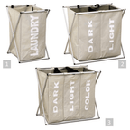 Cos de rufe LAUNDRY, gri bej