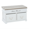 Banca cu perna SEAT BENCH 1 NEW, 2 sertare, alb/maro deschis