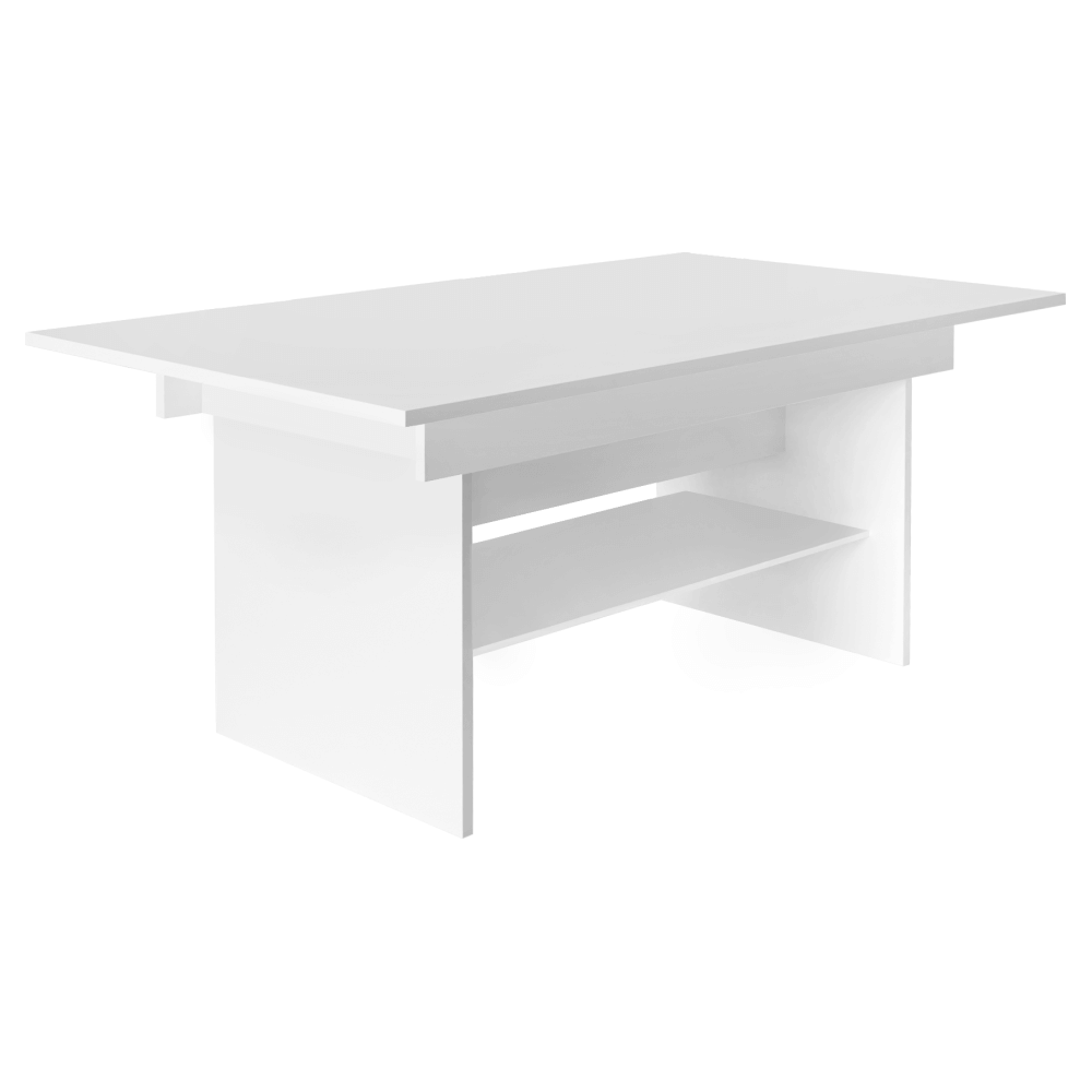 Masa de sufragerie/conferinte extensibila LAVKO NEW, alba, 120/160x70 cm