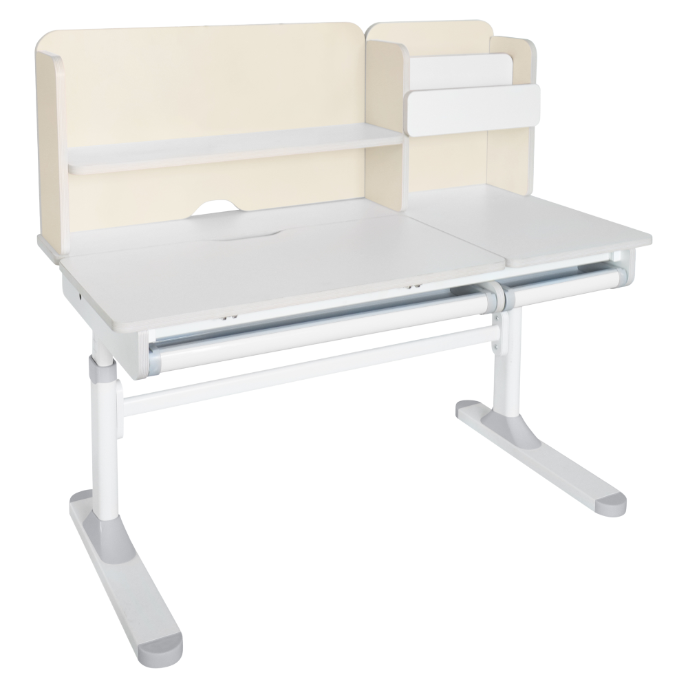 Birou crescator LEDIN, natural/alb